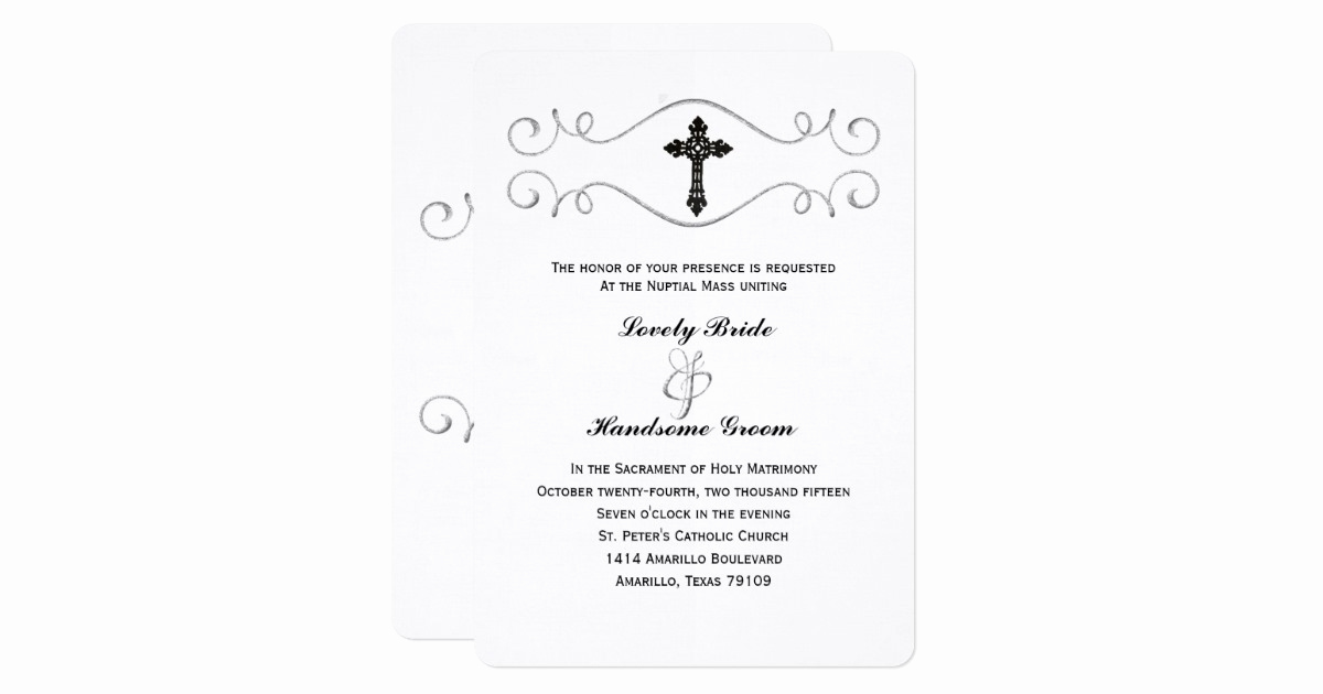 Catholic Wedding Invitation Wording Best Of Elegant Celtic Cross Catholic Wedding Invitation