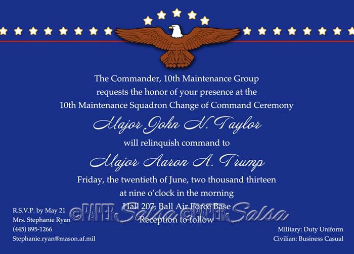Change Of Command Invitation Beautiful American Eagle Change Of Mand Naptime Productions