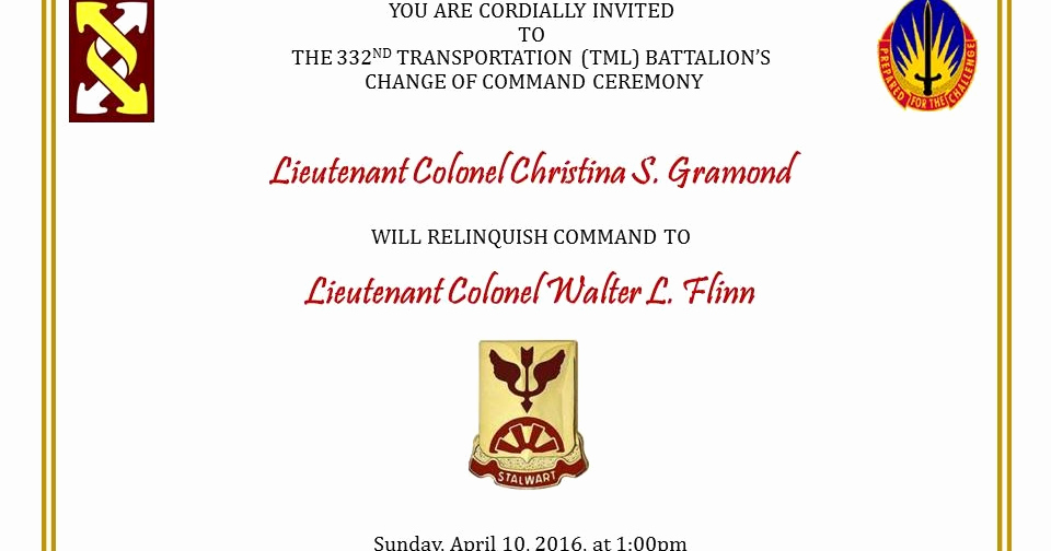 Change Of Command Invitation Elegant Eugene Flinn south Dade Updates S Of the Day