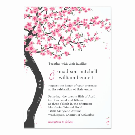 cherry blossoms wedding invitations