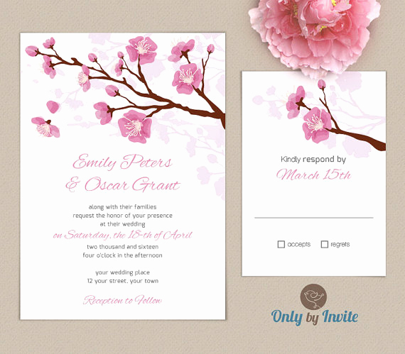 Cherry Blossom Wedding Invitation Awesome This is It Pink Cherry Blossom Wedding Invitation and