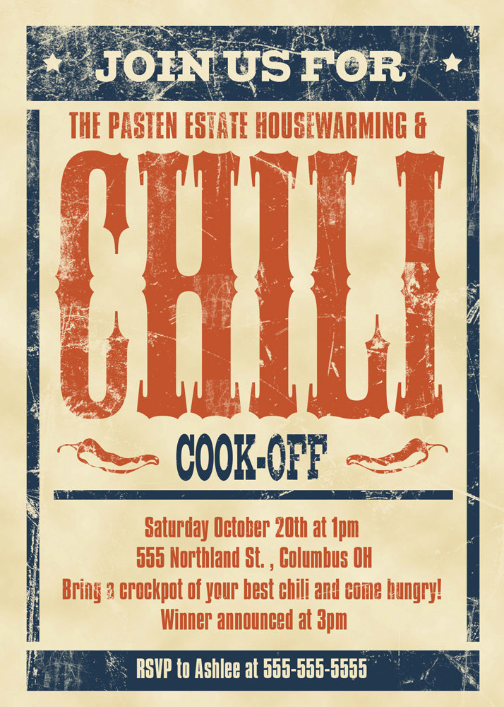 Chili Cook Off Invitation New Chili Cook F Bbq Invitation Digital Download