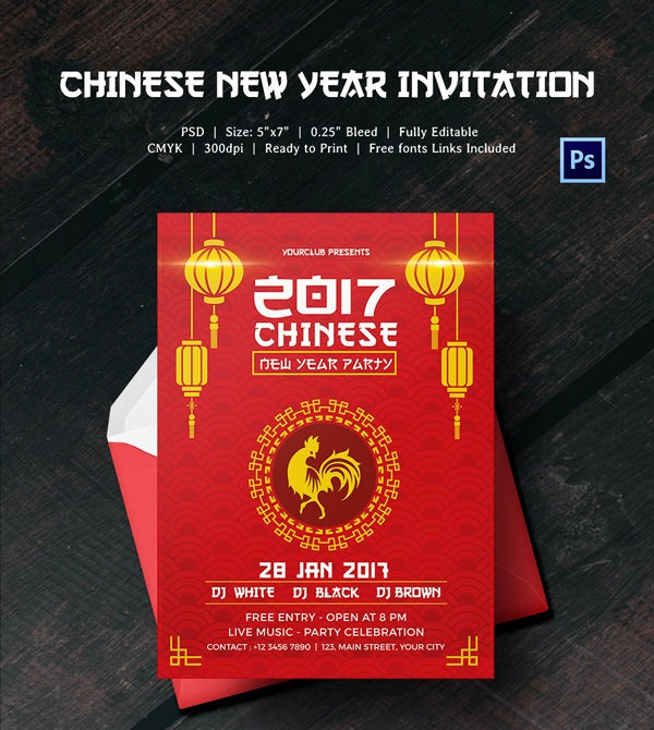 Chinese New Year Invitation New 10 Free Chinese New Year Templates Invitations Flyers