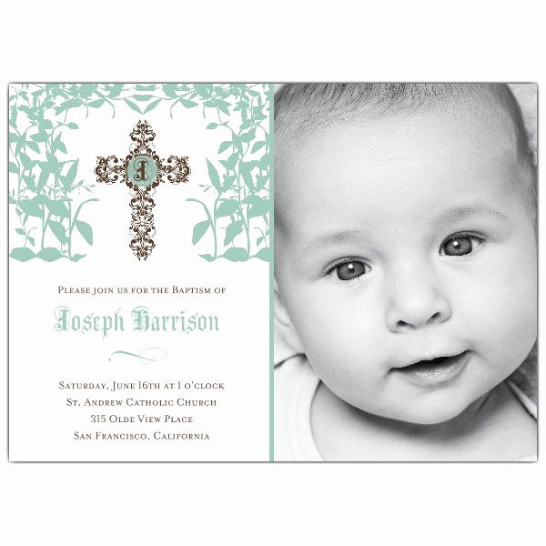 Christening Invitation for Baby Boy Lovely Cross Trellis Boy Baptism Invitations