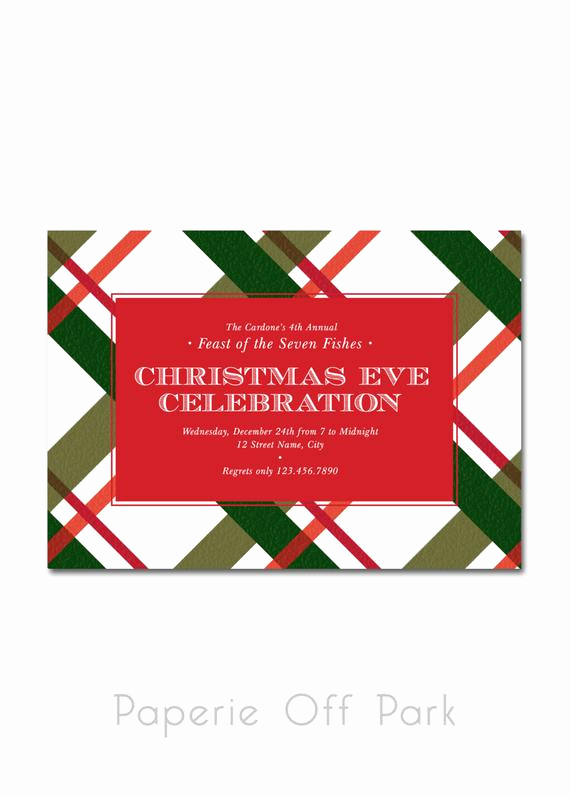 Christmas Eve Party Invitation Unique Christmas Eve Celebration Dinner 5x7 Invitation Feast Of the