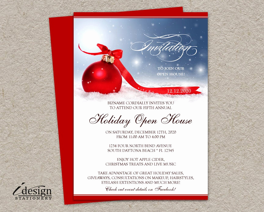 Christmas Open House Invitation Wording Best Of Holiday Open House Invitation for Business Store Festive