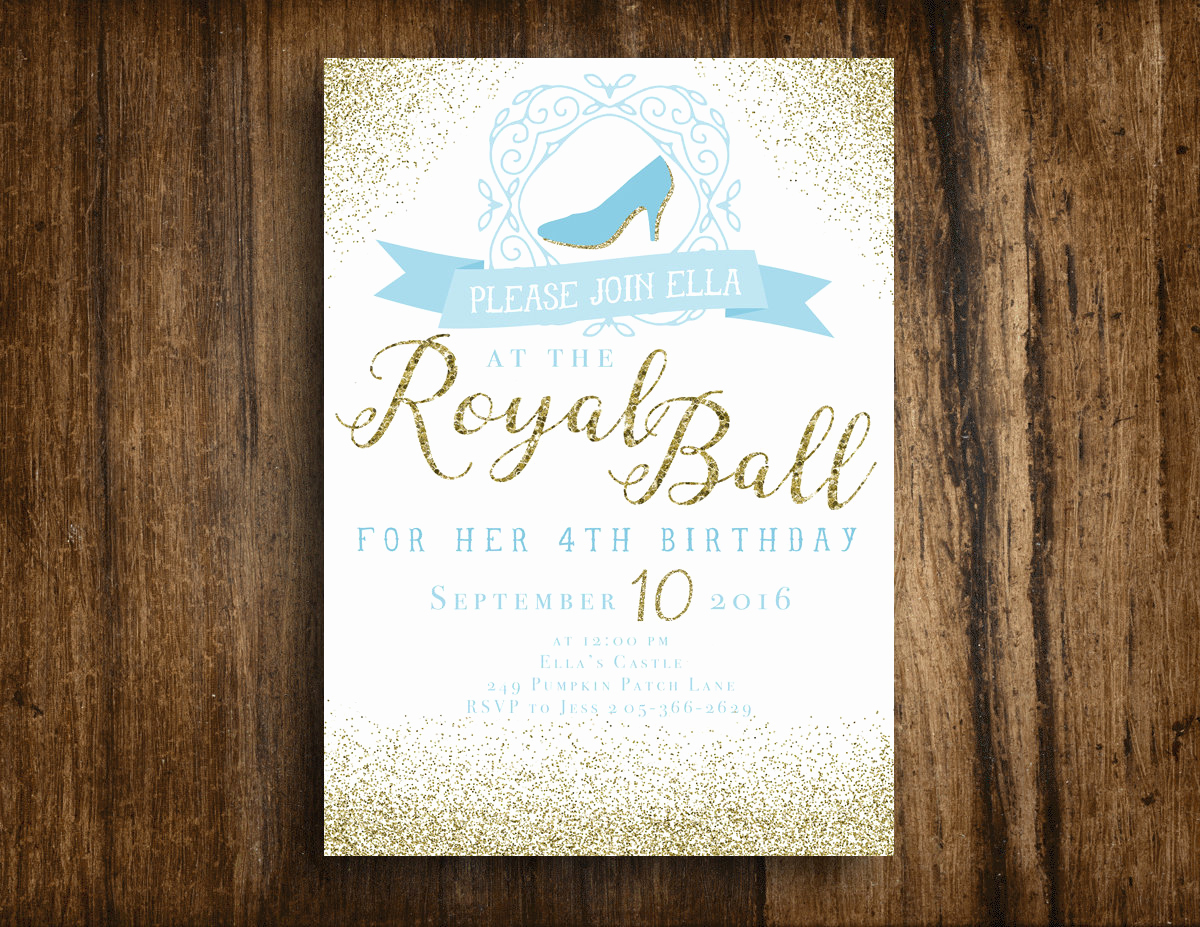 Cinderella Invitation to the Ball Best Of Cinderella Royal Ball Printable Birthday Invitation