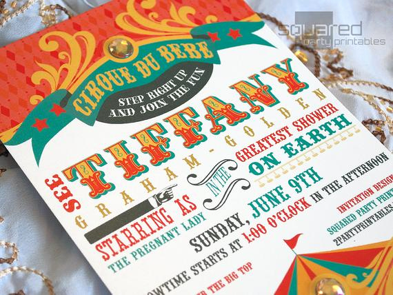 Circus Baby Shower Invitation Lovely Circus Baby Shower Invitation Diy Print Vintage Cirque