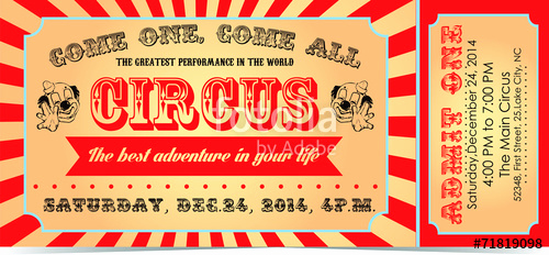 Circus Ticket Invitation Template Free Awesome &quot;circus Ticket&quot; Stock Image and Royalty Free Vector Files