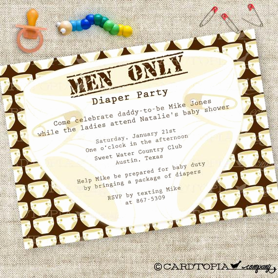 Cloth Diaper Baby Shower Invitation Best Of Men Ly Diaper Party Man Shower Invitation by