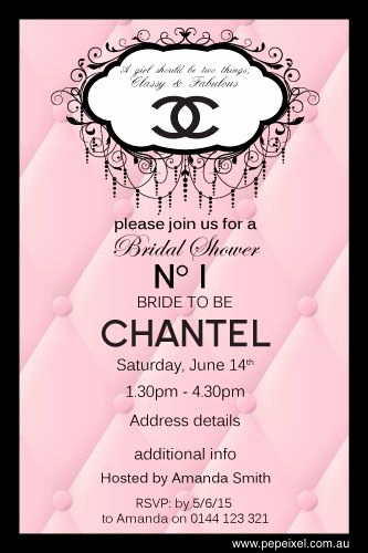 Coco Chanel Invitation Templates Inspirational 10 Best Ideas About Chanel Bridal Shower On Pinterest