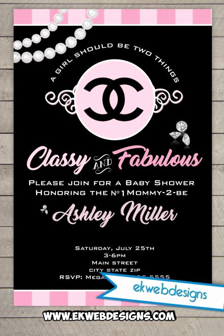 Coco Chanel Invitation Templates Luxury Coco Chanel Baby Shower Invitation Mademoiselle Its A