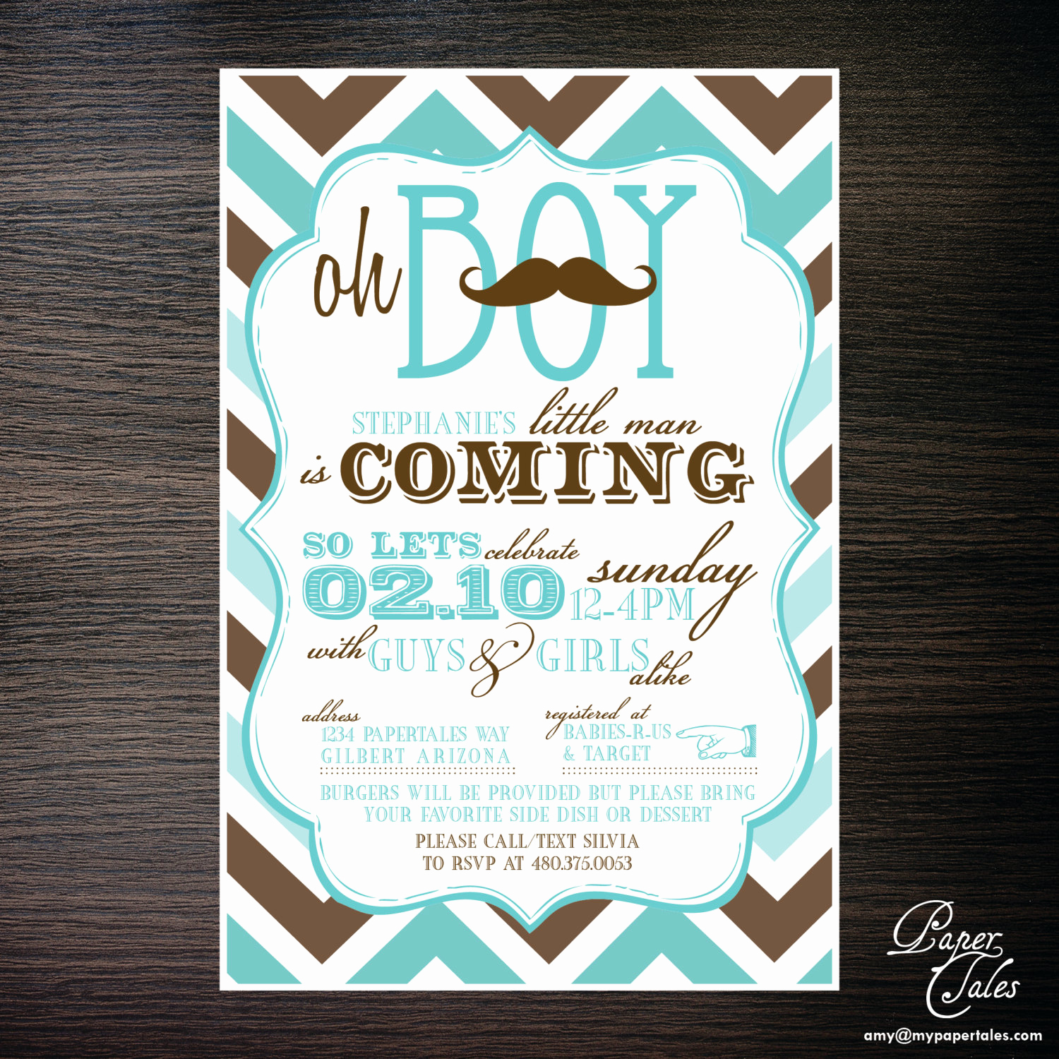 Coed Baby Shower Invitation Ideas Elegant Mustache Co Ed Baby Shower Invitations by Papertalescustom