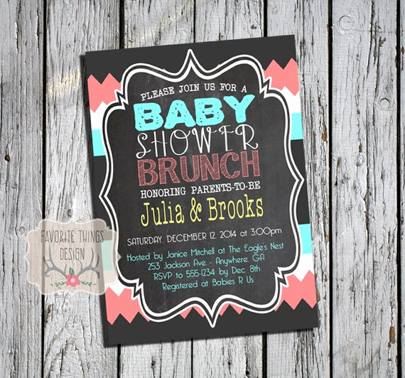 Coed Baby Shower Invitation Wording Fresh Items Similar to Baby Shower Brunch Invitation Baby