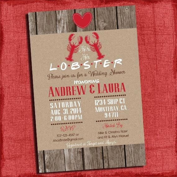 Coed Shower Invitation Wording Best Of Lobster Couples Coed Wedding Shower Invitation Printable
