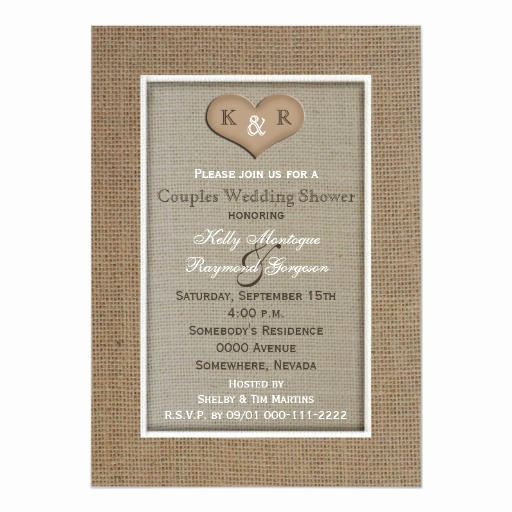 Coed Shower Invitation Wording New Couples Coed Wedding Shower Invitation Burlap