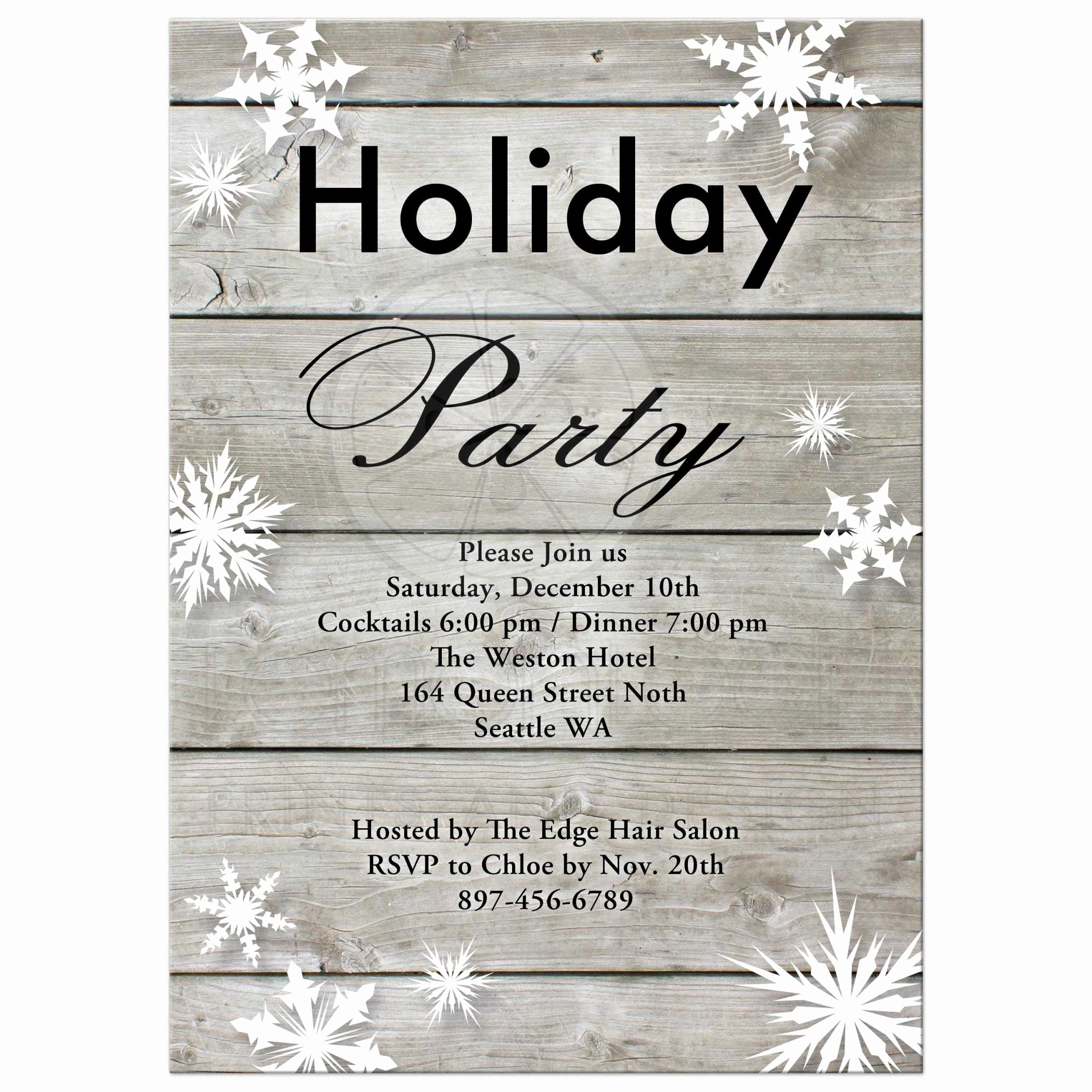 Company Holiday Party Invitation Unique Corporate Holiday Party Invitation On Barn Board