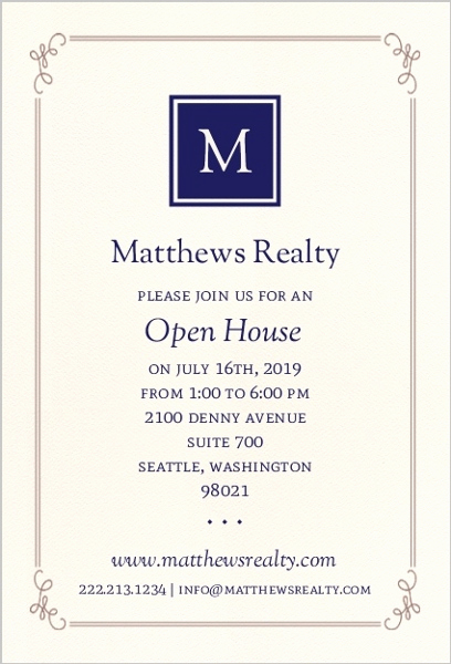 Company Open House Invitation Luxury Monogram Business Open House Invitation