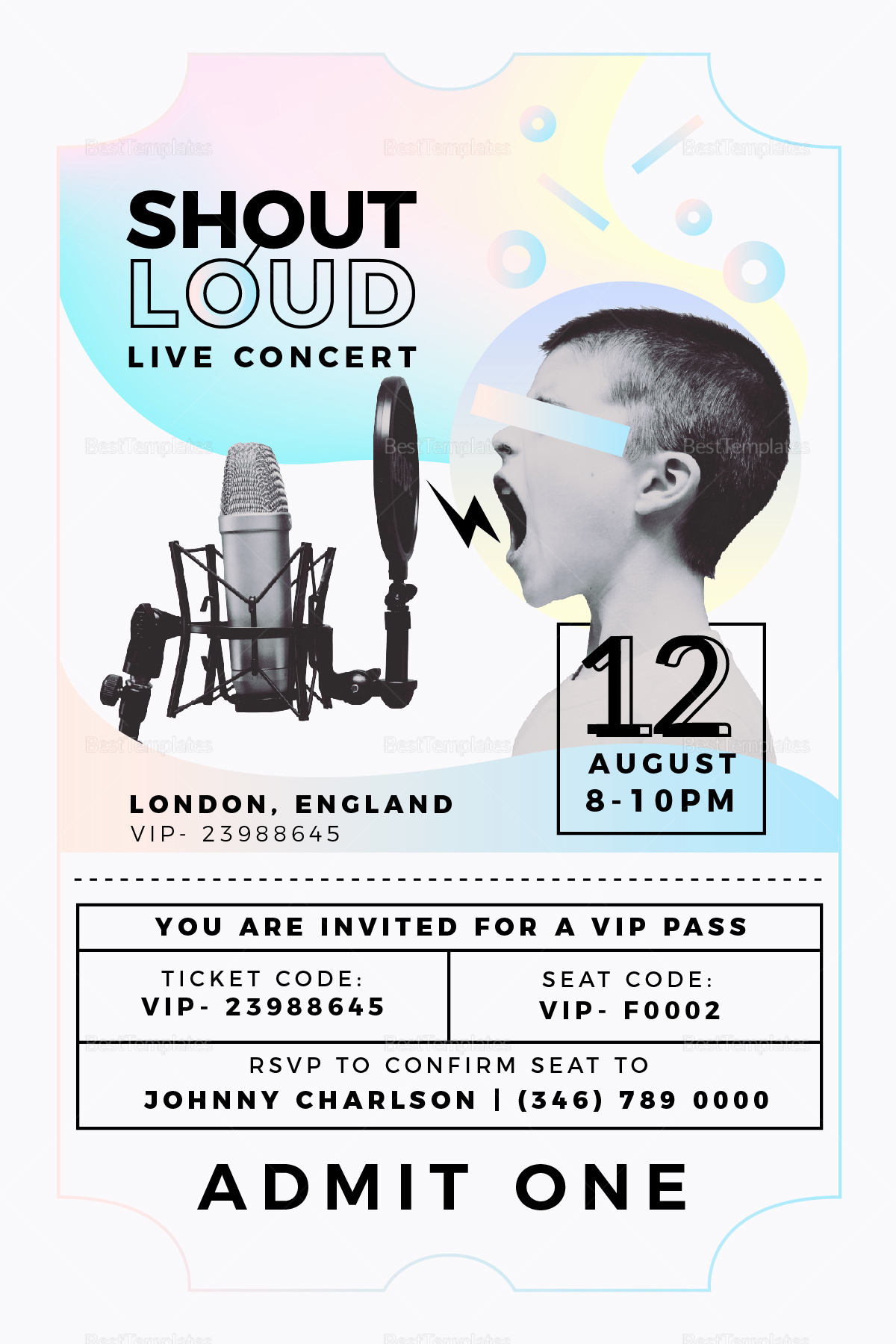 Concert Ticket Invitation Templates Awesome Live Concert Invitation Design Template In Psd Word