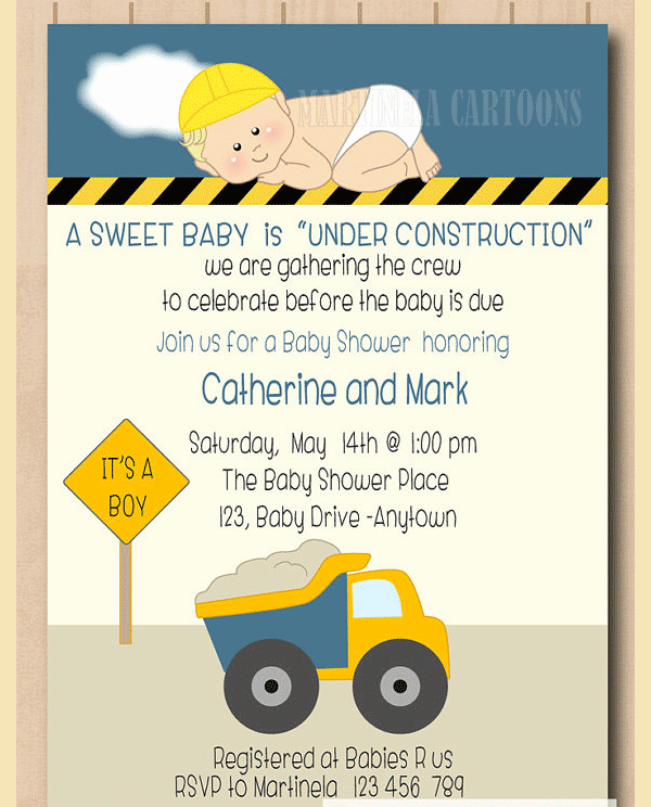 Construction Baby Shower Invitation Templates Luxury 25 Best Invitation Templates