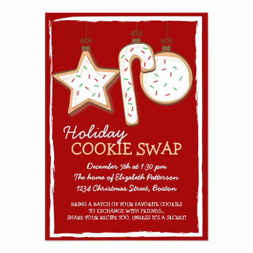 Cookie Exchange Invitation Templates Elegant Christmas Cookie Swap Holiday Invitation
