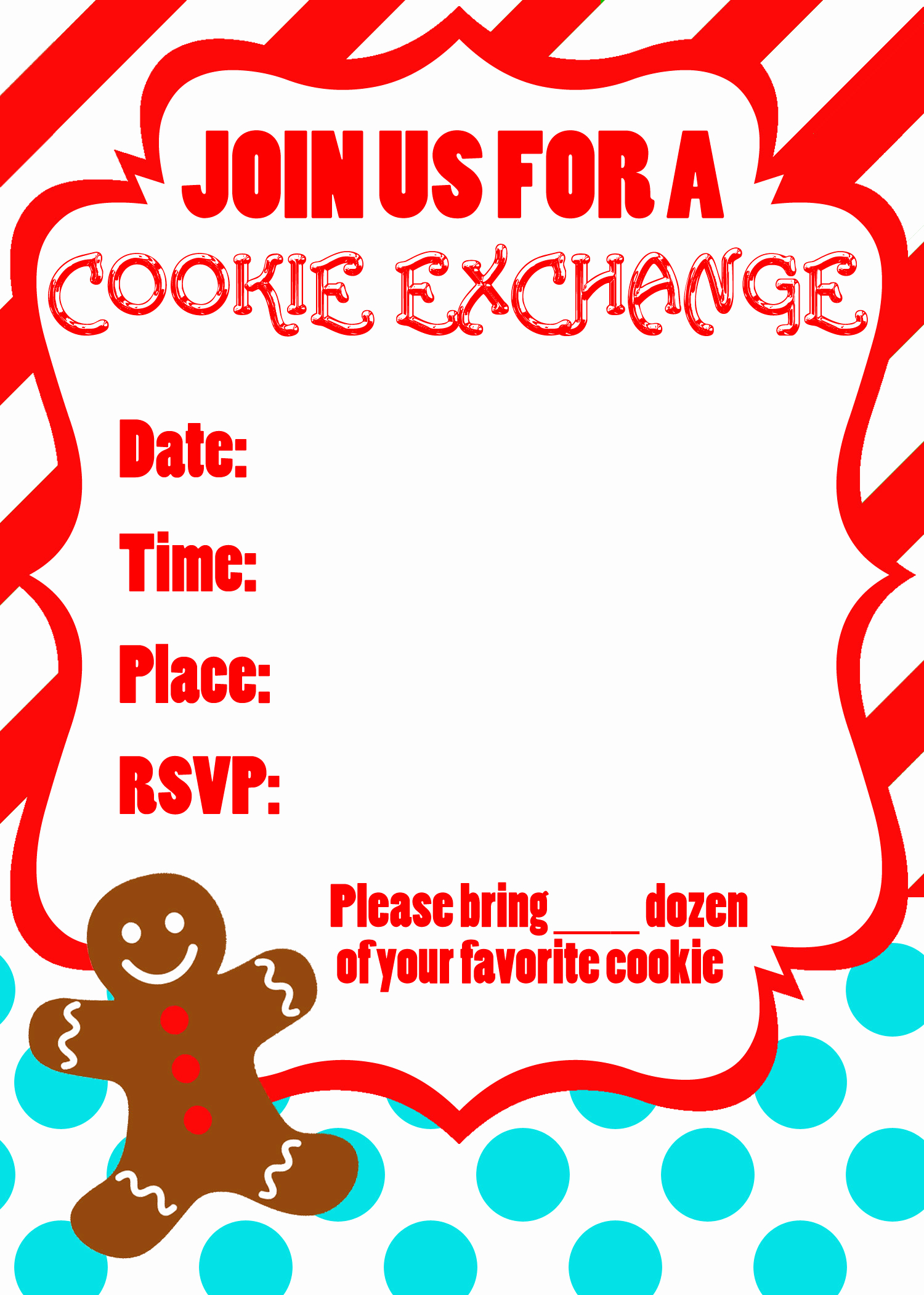Cookie Exchange Invitation Templates Lovely Cookie Exchange Party Free Printables