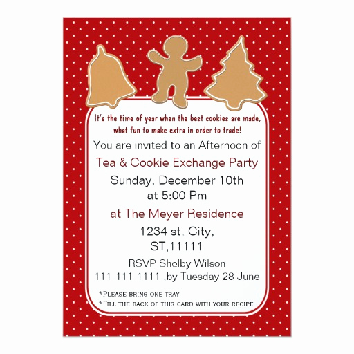 Cookie Exchange Invitation Wording Luxury Holiday Cookie Exchange Invite with Recipe Card