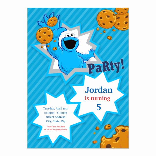Cookie Monster Invitation Template Unique Cookie Monster Birthday Invitation