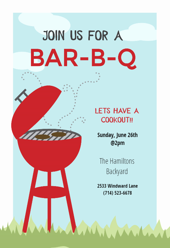 Cookout Invitation Template Free Fresh Bbq Cookout Bbq Party Invitation Template Free