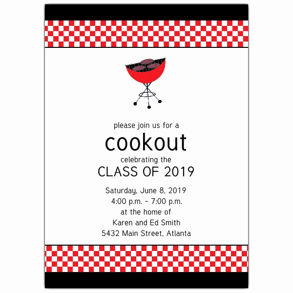 Cookout Invitation Template Free Fresh Cookout Grill Graduation Invitations