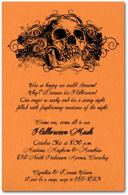 Costume Party Invitation Wording Best Of Halloween Skull Invitations &amp; Potato Stamp Bags