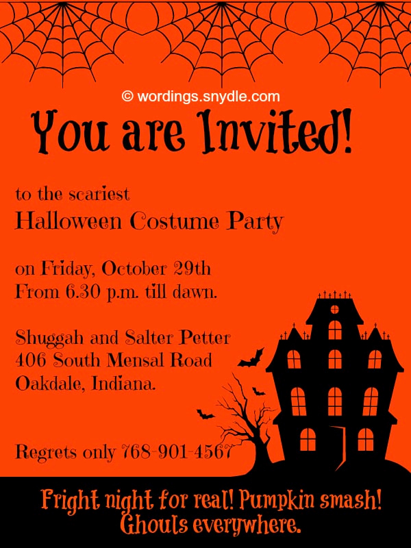 Costume Party Invitation Wording Unique Wording Snydle