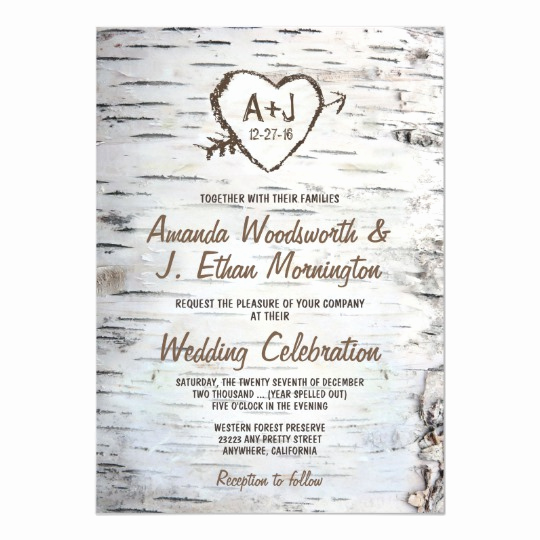 Country Wedding Invitation Wording Elegant Country Rustic Birch Tree Bark Wedding Invitations