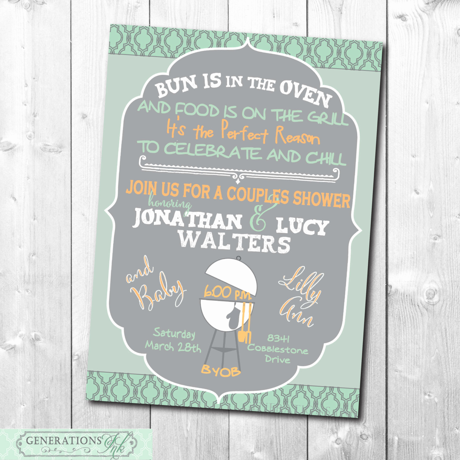 Couple Shower Invitation Wording Luxury Couples Baby Shower Cookout Invitation Bun In