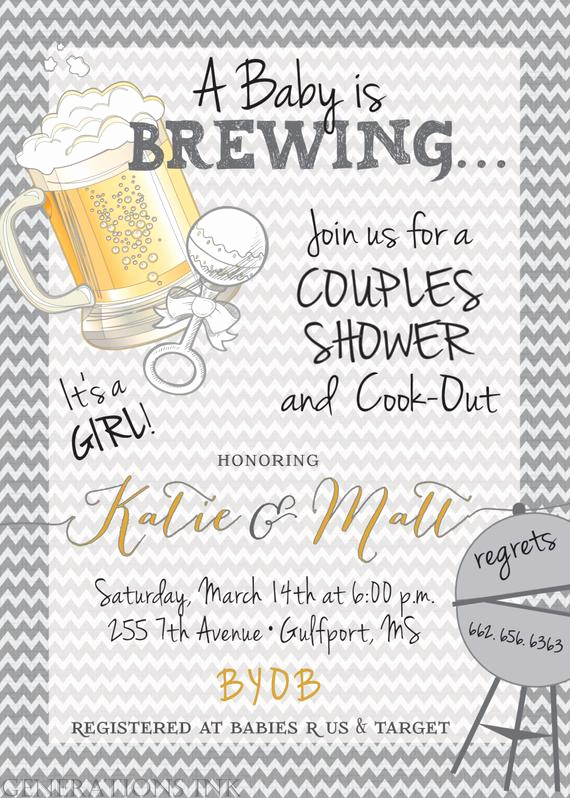 Couples Baby Shower Invitation Wording Lovely Couples Baby Shower Invitationbaby is Brewing by