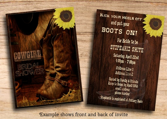 Cowgirl Invitation Template Free Awesome Items Similar to Printable Rustic Country Western Cowgirl
