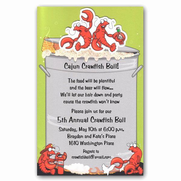 Crawfish Boil Invitation Wording Awesome Crawfish Boil Wiggler Invitations