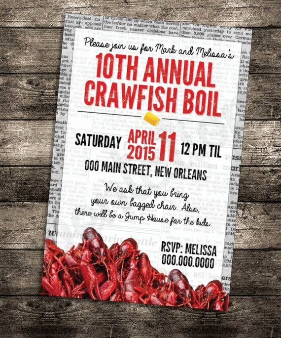 Crawfish Boil Invitation Wording Beautiful Crawfish Boil Invitation