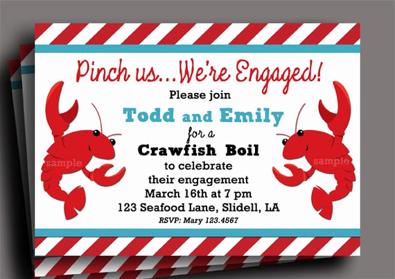 Crawfish Boil Invitation Wording Best Of Crawfish Boil Invitation Printable or Printed with Free