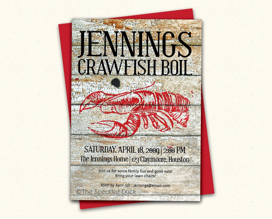 Crawfish Boil Invitation Wording New Peeling Paint Custom Crawfish Boil Invitation