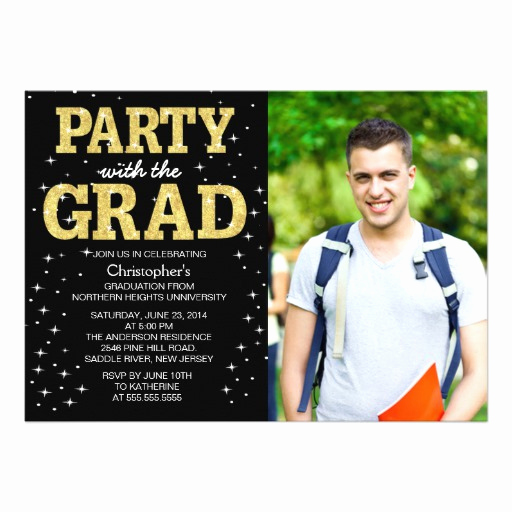 Create Graduation Invitation Online Awesome Modern Gold Glitter Graduation Party Invite 5&quot; X 7