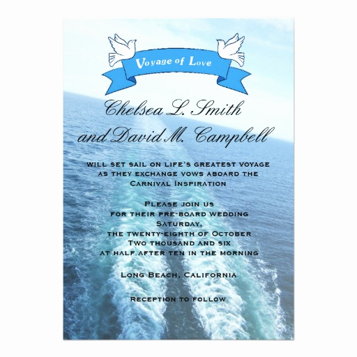 Cruise Ship Wedding Invitation Elegant Voyage Of Love Cruise Ship Destination Wedding 5x7 Paper