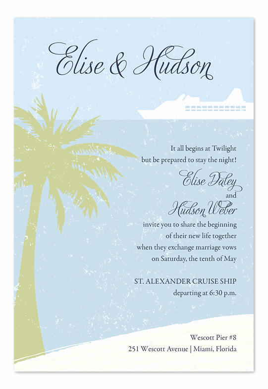 Cruise Ship Wedding Invitation Inspirational island Cruise Wedding Invitations by Invitation