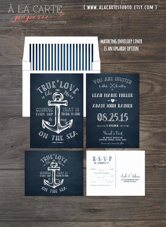 Cruise Ship Wedding Invitation Inspirational True Love Nautical Anchor Wedding Invitation and Rsvp Card
