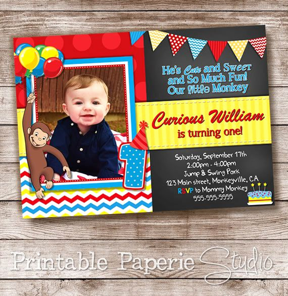 Curious George Invitation Template Lovely 17 Best Ideas About 2nd Birthday Invitations On Pinterest