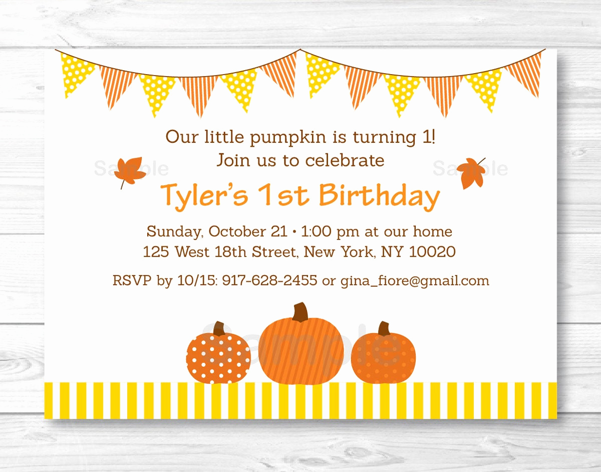 Cute Birthday Invitation Ideas Beautiful Cute Pumpkin Birthday Invitation Pumpkin Birthdy Invite