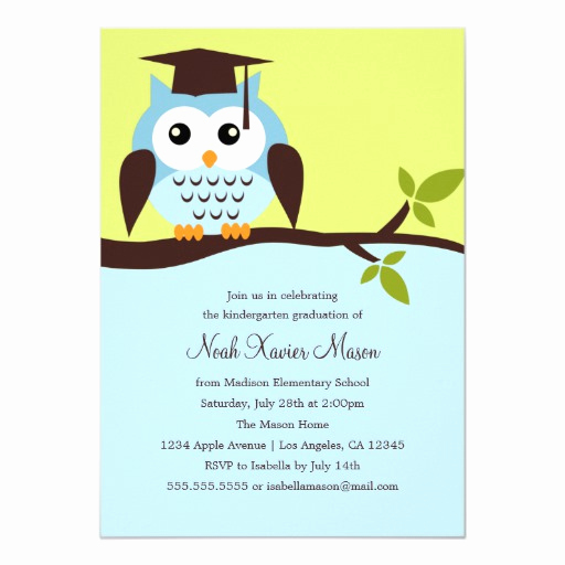 Cute Graduation Invitation Ideas New Cute Blue Owl Graduation Party Invitation