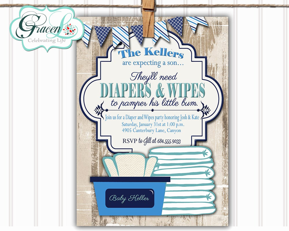 Diaper Baby Shower Invitation Best Of Baby Shower Invitation Diaper and Wipes Baby Shower