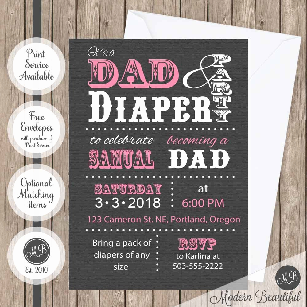 Diaper Baby Shower Invitation Lovely Dad Diaper Baby Shower Invitationguy Baby Shower Diapers