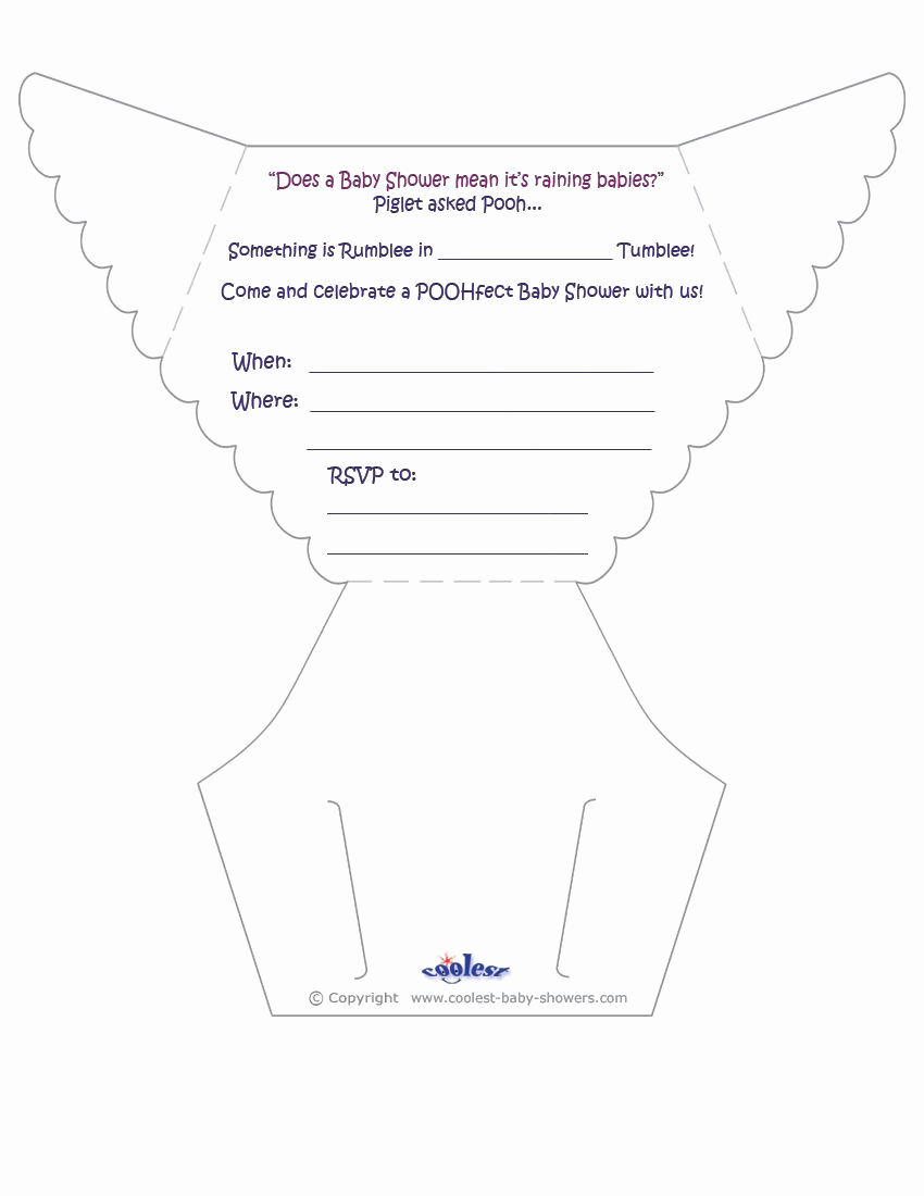 Diaper Invitation Cut Out Elegant Printable Pooh Diaper Invitations Coolest Free